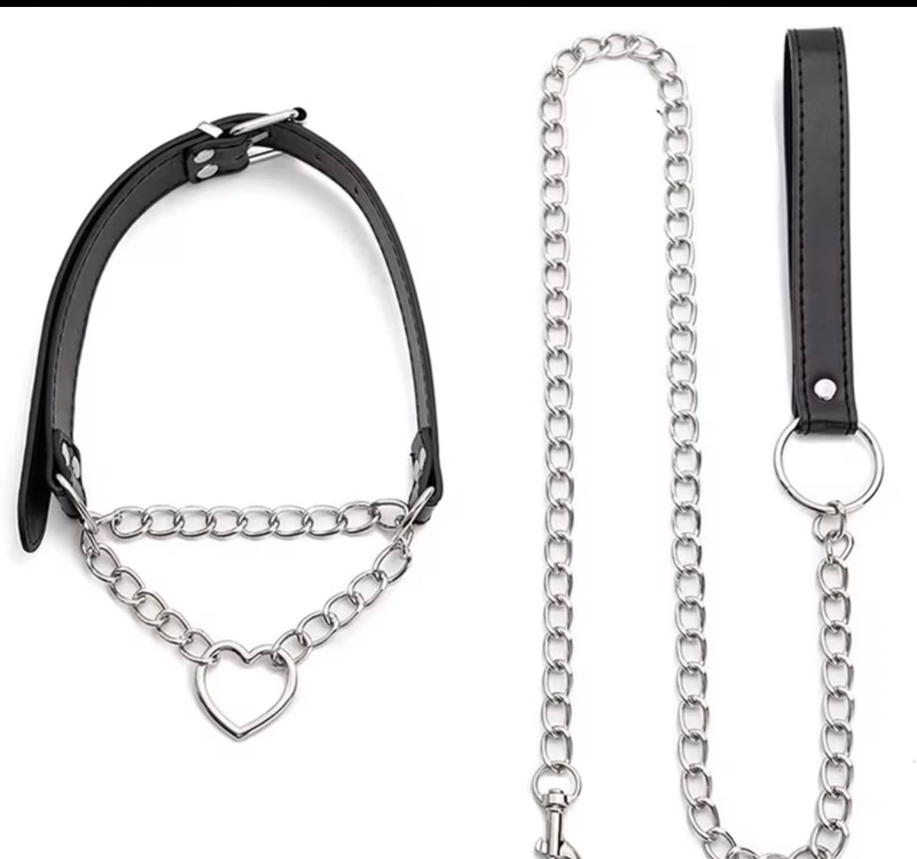 Chain Heart Collar & Leash Set